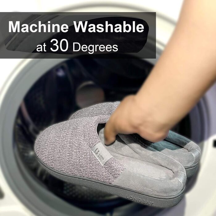 Домашні тапочки LongBay для жінок з меморі-піною, антиковзкі, зручні, сліпони, сірі, 38/39 EU