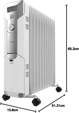 Конвектор масляний Cecotec ReadyWarm 11000 Space, 2500 Вт, 11 ребер обігріву, 3 режими, 25 м², білий