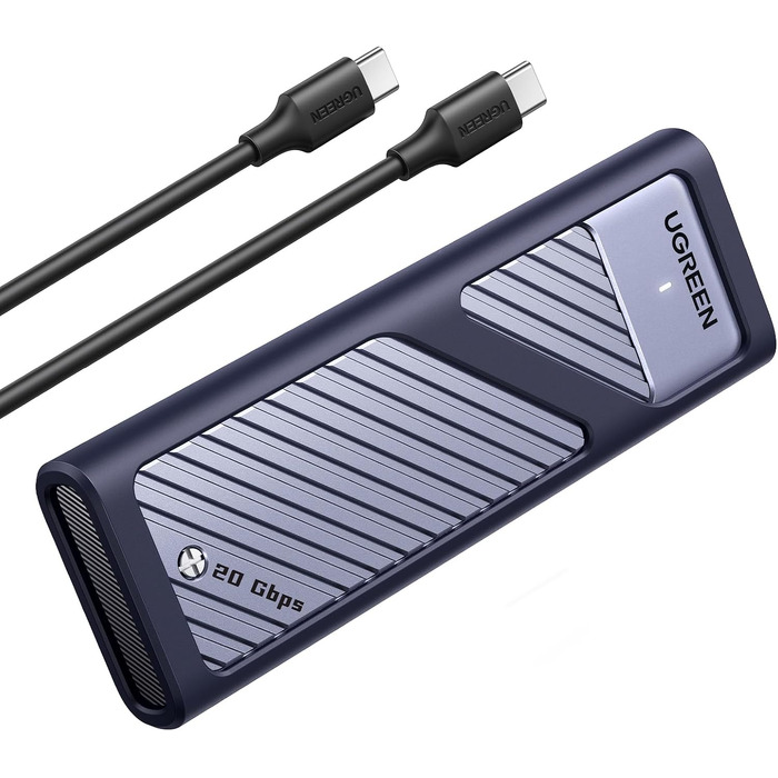 Зовнішній корпус для SSD UGREEN NVMe/SATA M.2 USB-C 3.2 Gen 2x2 20Gbps з кабелем Type-C