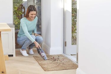 Акумуляторний пилосос BLACK+DECKER BHHV315B-QW Lithium Dustbuster з циклонною технологією та щілинною насадкою, безмішковий, білий/синій
