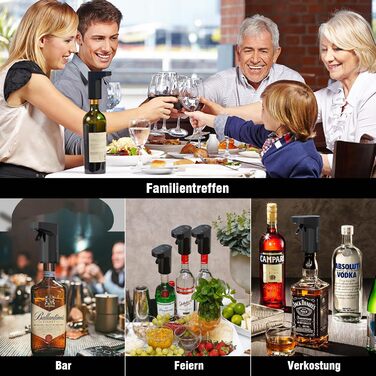 Electric Wine Decanter, Aerator, Dispenser, Pourer, Whisky Liqueur Pump, Funny, Unique, Birthday Gift, Men, Women, Mom, Dad, Boss, Brother, Husband (Black)