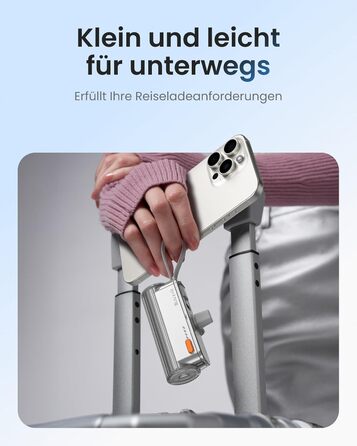 Power Bank SHARGE Flow Mini 2 22.5W: Компактний павербанк з інтегрованим кабелем для iPhone та Galaxy