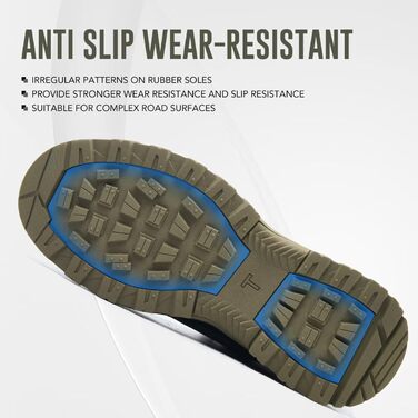 Черевики робочі чоловічі ISOOUS, високі, захисні, для жінок та чоловіків, легкі, зі сталевим підноском, антиковзаючі (43 EU, армійний зелений)