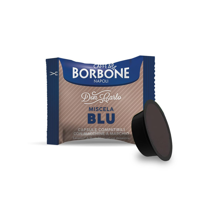 Капсульна кава Caffè Borbone Don Carlo Blaue Mischung (Синя суміш), сумісна з Lavazza A Modo Mio, 100 капсул для домашніх еспресомашин
