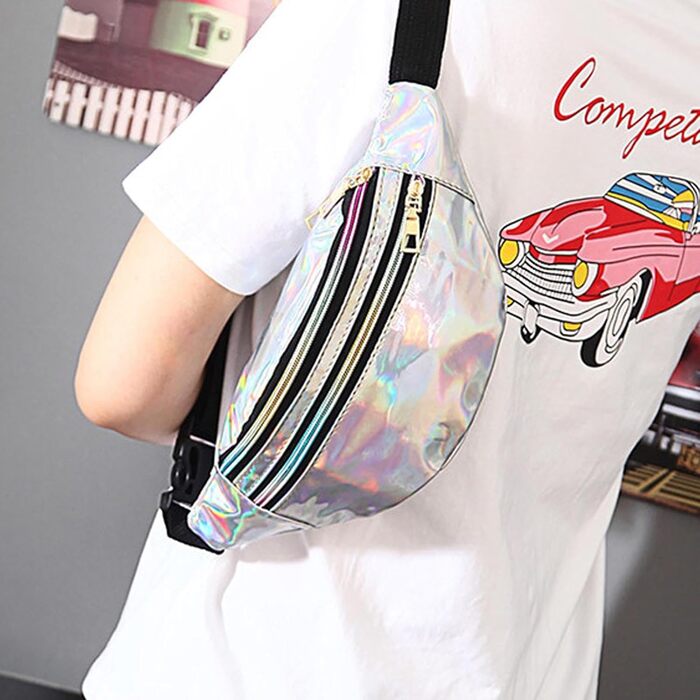 Металева поясна сумка AYNKH з трьома відділеннями, водонепроникна фанні-пак для відпочинку, спорту та подорожей (Unisex)