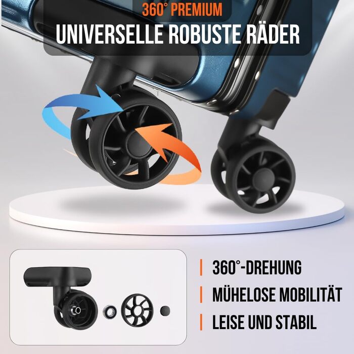 Валіза It'Go Aluiniu Rahen Koffer: велика, жорстка, на 4 колесах, для подорожей (блакитна, L)