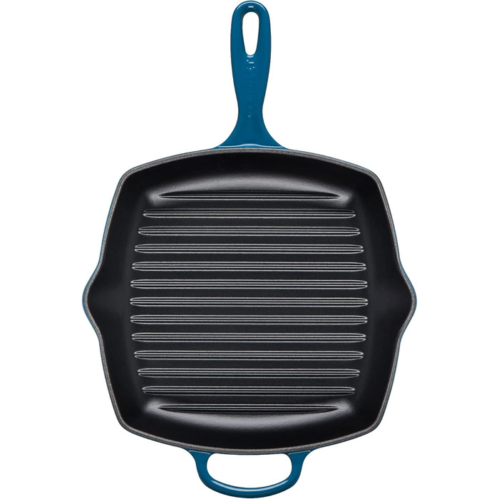 Чавунна гриль-сковорода Le Creuset Signature, квадратна, 26 см, для всіх типів плит, індукція, 2,86 кг, Deep Teal
