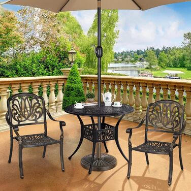 Yaheetech Parasol Stand Garden Umbrella Holder Umbrella Weight Round Balcony Parasol Stand for Umbrella Poles up to 38/48 mm, 14 KG