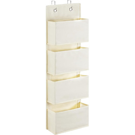 Органайзер для дверей Youdenova з 4 кишенями та 2 гачками, настінна підвісна полиця для зберігання, для ванної, спальні, дитячої кімнати (Бежевий)