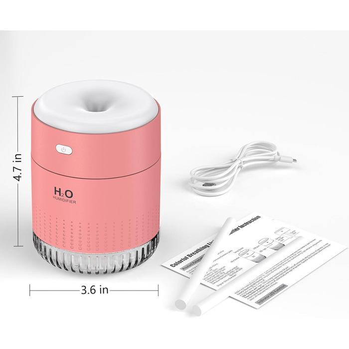 Ультразвуковий зволожувач повітря Mini AIR Humidifier з LED-підсвіткою (зелений/рожевий)