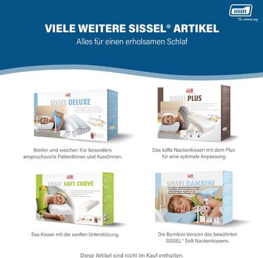 SISSEL Classic ортопедична подушка для шиї з велюровим чохлом, розмір M (47x33x11 см)