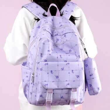 Великий рюкзак для учнів середньої школи, шкільний рюкзак для дівчат, рюкзак для зняття навантаження, синій шкільний рюкзак для хлопців (фіолетовий)