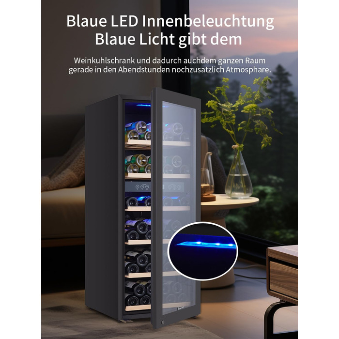 Kalamera 45 Bottle Dual Zone Wine Refrigerator - 120 Liter Capacity with LCD Display