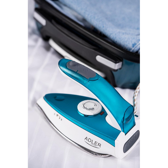 Подорожній праска Adler Europe Mini 1700W з нержавіючою підошвою, 60 мл резервуар та 1,94 м кабелем
