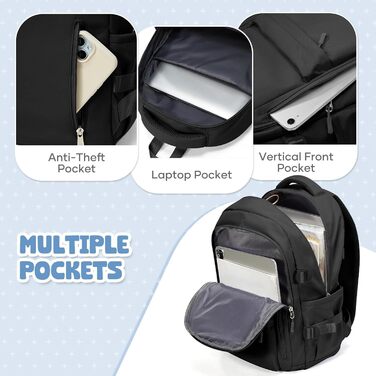 Шкільний рюкзак HYC00 для дівчаток та хлопчиків-підлітків, водонепроникний, для ноутбука 14 дюймів, casual, для подорожей та навчання, кольори: M4-зелений, M1-чорний