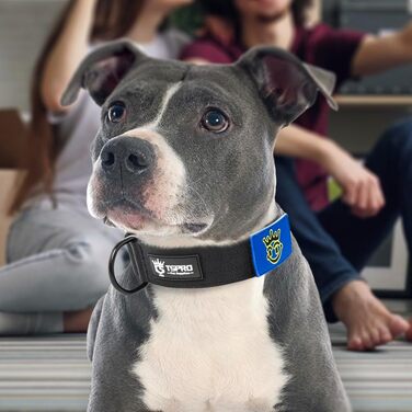 Преміум нашийник для собак TSPRO з нашивкою, тактичний, чорний, M (38.1-45.7 см)