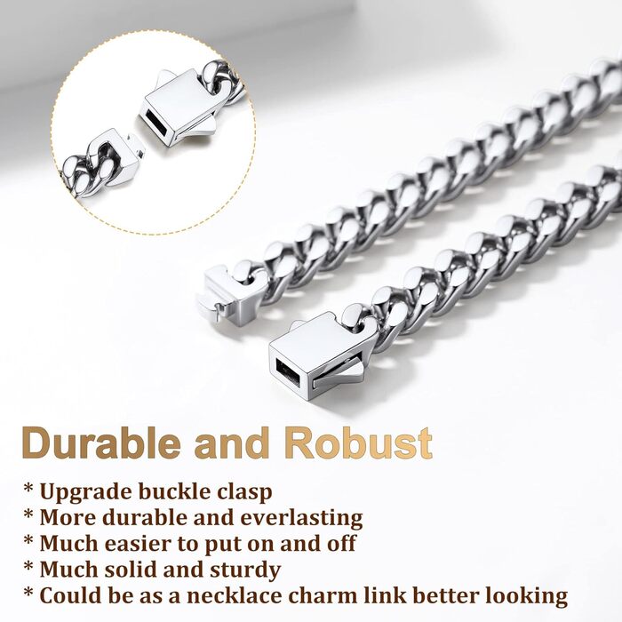 Чоловічий браслет Bestyle з нержавіючої сталі, ланцюг панцир, ширина 5/7/9/12.5 мм, срібний/чорний/золотий, довжина 19/21/23 см - ідеальний подарунок для чоловіків