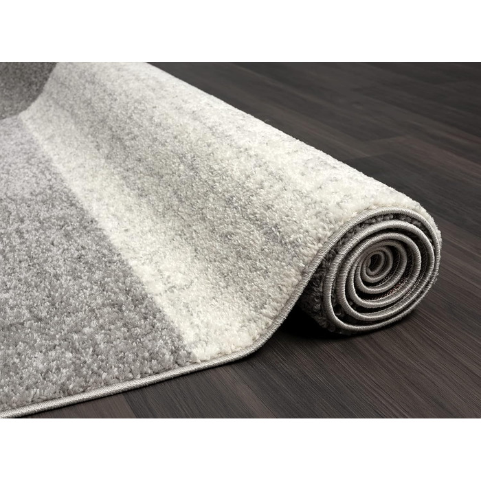 Килим Pearl Moderner Dichter Kurzflor для вітальні та спальні, короткий ворс, геометричний дизайн, картатий, сірий, 80 x 140 см