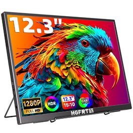 Портативний монітор 12.3 дюйма, FHD 1920x1280, IPS без відблисків, sRGB 100%, 60Hz, динаміки, USB-C, Mini-HDMI, VESA, для Windows/macOS, ігор та роботи (без сенсорного екрану)