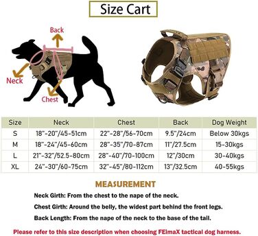 FeimaX Tactical Dog Harness with Handle Military Net Working Tactical Dog Vest Chest Harness for Large Dogs No Pull Adjustable Vest for Walks Training (Camo, S) Camo S