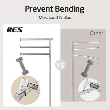 Підставка для рушників KES Gold, настільна, з нержавіючої сталі 18/8, з мармуровою основою, BTH219-BZ, щітканий золотий, 3-х рівнева