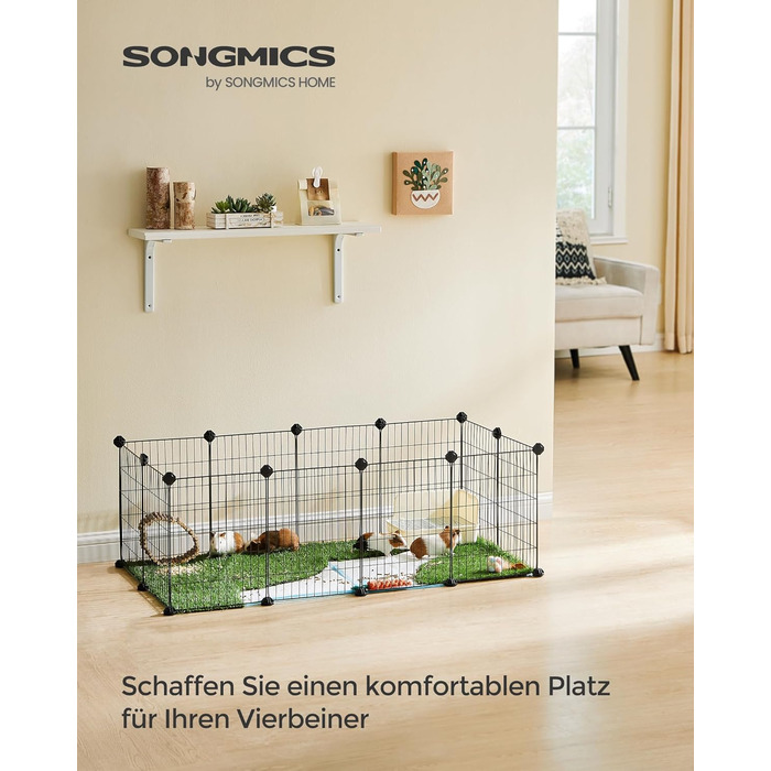 Клітка для дрібних тварин SONGMICS LPI01H, металева сітка, 123 x 63 x 41 см, чорна