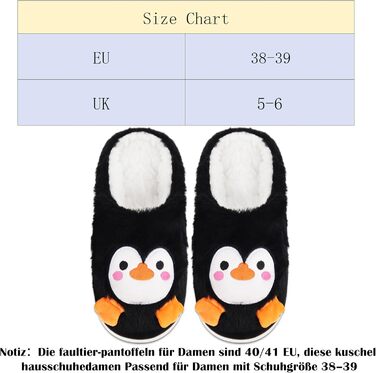 Тапочки жіночі зимові подарунок для жінок. Теплі, м'які, з плюшем, антиковзні, з принтом пінгвіна (40/41 EU)