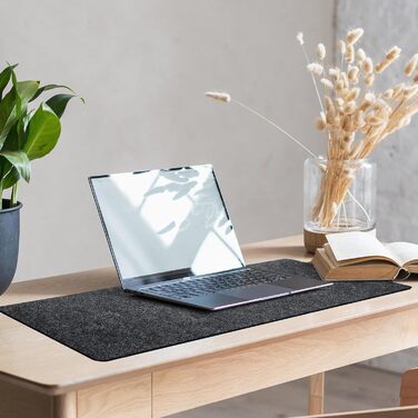 Килимок для миші та клавіатури Panelee 80x30 см, повстяний, антиковзкий, сірий. Захисний килимок для столу в офіс/дім