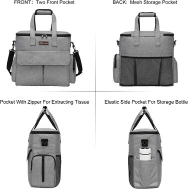 Modoker Airline Approved Pet Carrier & Travel Set - Dog & Cat Carrier Bag with Multifunction Pockets - Grey 6 Piece Set