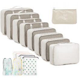 Набір органайзерів для валіз GIBOHOM, 15 шт. Packing Cubes, водонепроникні сумки для одягу для подорожей, Travel Organizer, бежевий