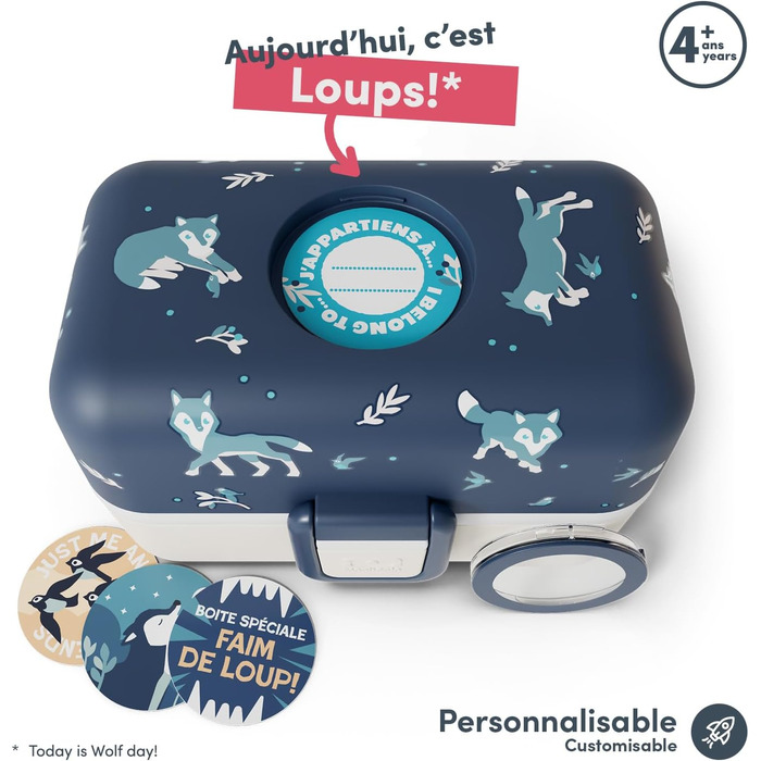 Monbento Brotdose Kinder MB Tresor – ланчбокс для дітей з 3 відділеннями – блакитний вовк