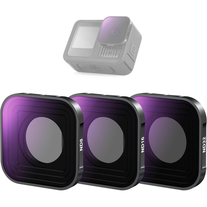 Фільтри NEEWER CPL ND для GoPro Hero 13, 12, 11, 10, 9 - комплект 6 шт. (CPL, ND8, ND16, ND32, ND64, ND1000)