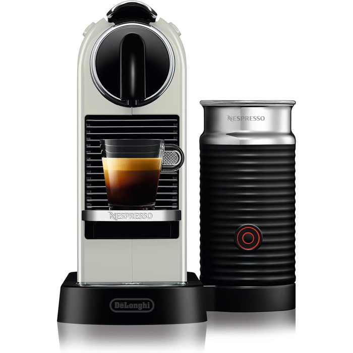 Кавова капсульна машина Nespresso De'Longhi Citiz EN267.WAE з капучинатором, 1710 Вт, 1 л, кремово-біла