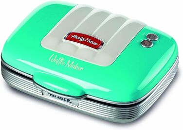 Ariete Party Time 700W Electric Waffle Maker - Non-Stick, Blue