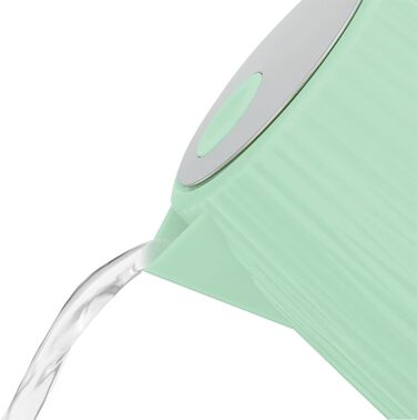 Russell Hobbs Kettle [1.7L 2400W] Eden White, Stainless Steel Accents (removable scale filter, lid opening with a push of a button, water level indicator, illuminated switch, BPA free) Teakettle 27360-70 (Pistachio)