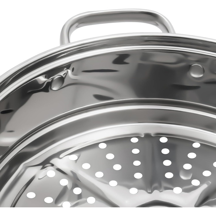 Пароварка 20 см з нержавіючої сталі з кришкою з скла, 2-рівнева пароварка, каструля для супу, пароварка для індукції, каструля для приготування на пару, каструля для овочів, риби, супу, галушок