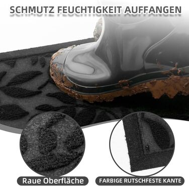 Килимок для дому та вулиці з антиковзким покриттям, 45x75 см, зелений