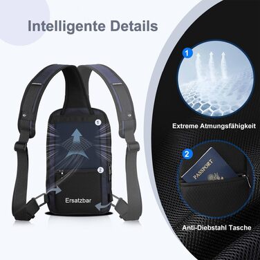 Чоловіча сумка-слінг через плече hk Crossbody, водовідштовхуюча нагрудна сумка з відділенням для планшета iPad 11.3