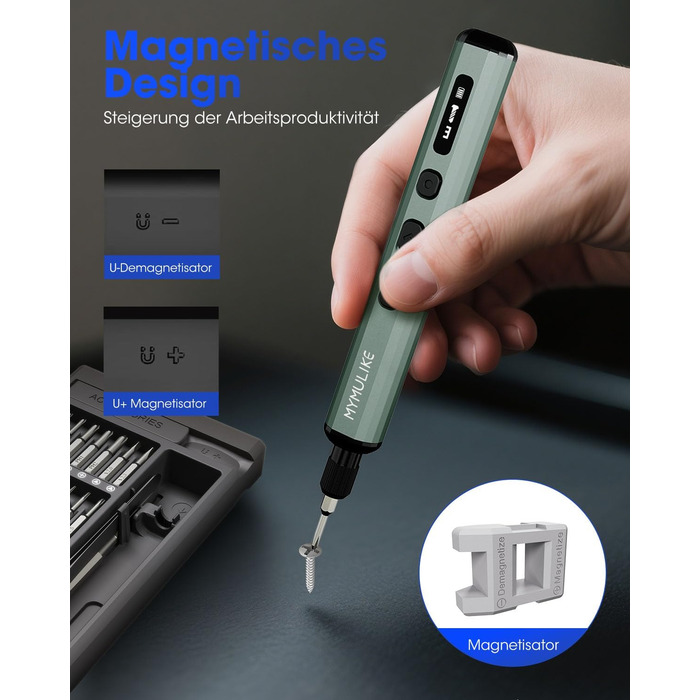 Набір електричного викрутника Mini 78 в 1 з 56 бітами, 9 свердлами, 5 режимами крутного моменту та LED-підсвічуванням для точної роботи (годинники, камери)