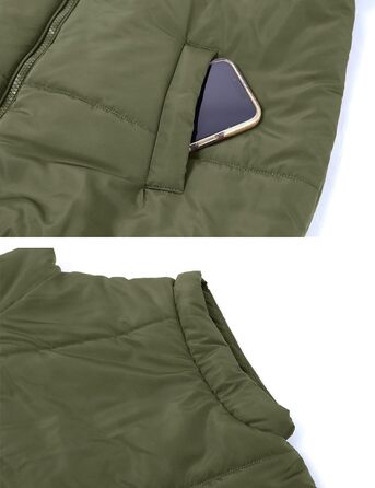 Зимова жилетка для жінок великого розміру, стегана, легка, з високим коміром, без рукавів, з утеплювачем, пуховик, куртка з кишенями, армійний зелений XL