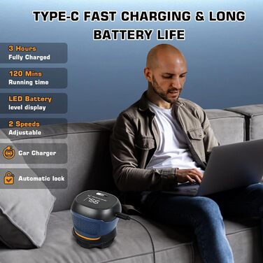 Електричний гострою машинка для гоління голови чоловіча Glatzen Rasierer з 6 рухомими лезами, Skull Shaver, миється