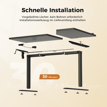 Електричний столик Agilestic L-подібної форми 150 см, регульований по висоті, для дому та офісу, ергономічний комп'ютерний стіл зі з'єднувальною панеллю, чорний, 150 x 90 см