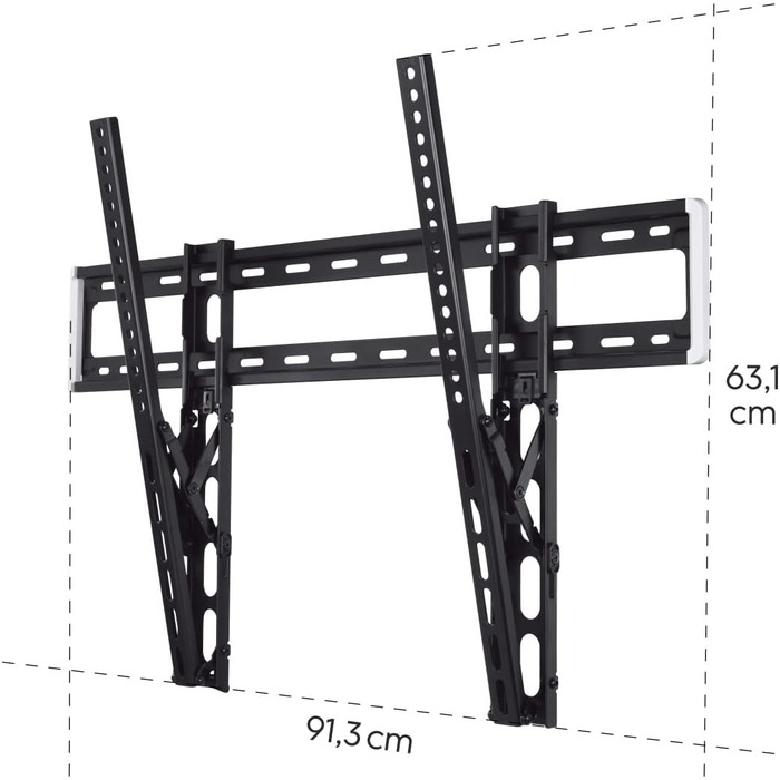 Hama TV Wall Mount Bracket - 37-90 inch TVs, up to 220lbs, VESA 800x400, Fixed Wall Mount with Minimal Wall Clearance, Includes Fischer Anchors & Installation Guide
