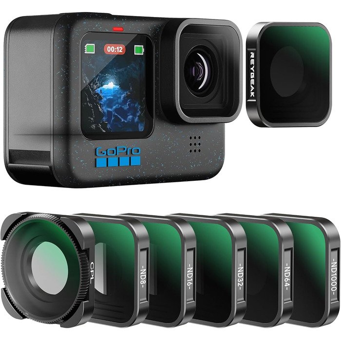 Фільтри ND/CPL для GoPro Hero 12/11/10/9 Black (6 шт.): ND8, ND16, ND32, ND64, ND1000, CPL. Аксесуари для екшн-камери