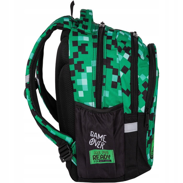 Багатовідсіковий шкільний рюкзак CoolPack, чорний з зеленим, 19 л