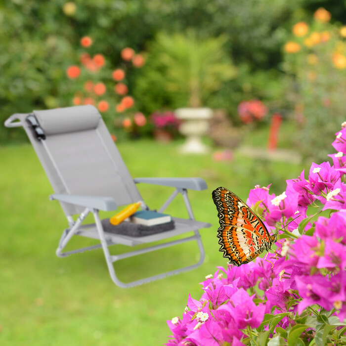 Relaxdays Folding Lounge Chair with Headrest