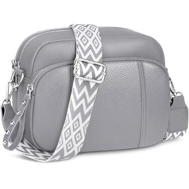 Сумка жіноча через плече кросбоді Wolkengrau зі шкіри, маленька, стильна, з широким ременем та кишенею для карт, знімний ремінець