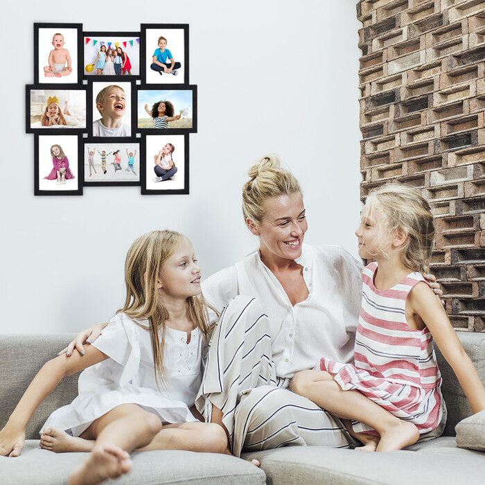 Relaxdays Photo Collage Frame - Holds 9 Pictures