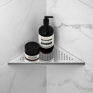 Поличка для душу Eck Duschregal з нержавіючої сталі 304, для ванної кімнати, з сітчастою конструкцією, вбудована, для ремонту ванної кімнати (щіткова обробка, 2 шт. 254 мм)