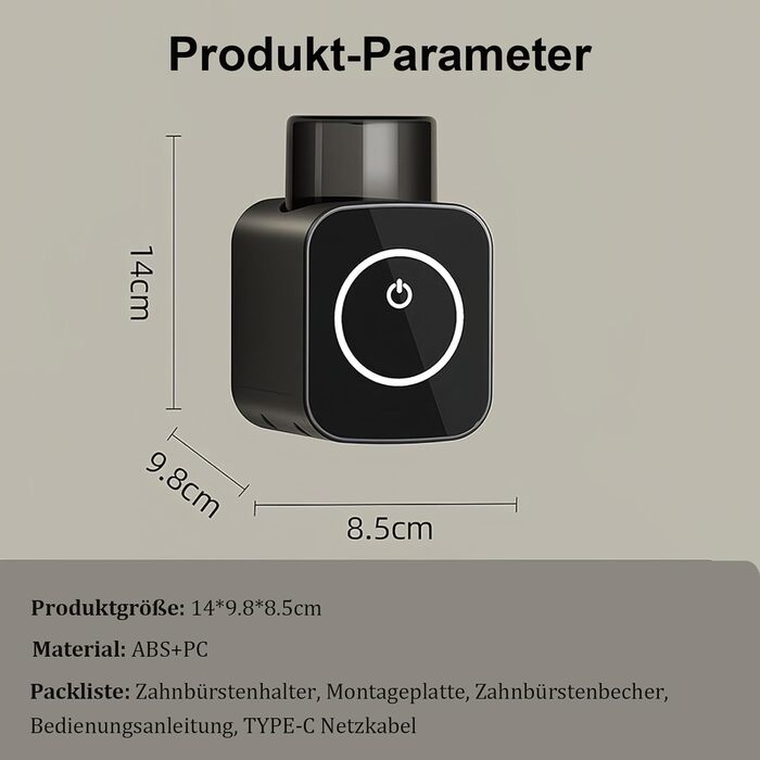 Стерилізатор зубних щіток з УФ-світлом Maxspace, тримач для стаканів, таймер, індикатор (білий)